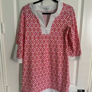 Jude Connally Orange and White Lattice Dress